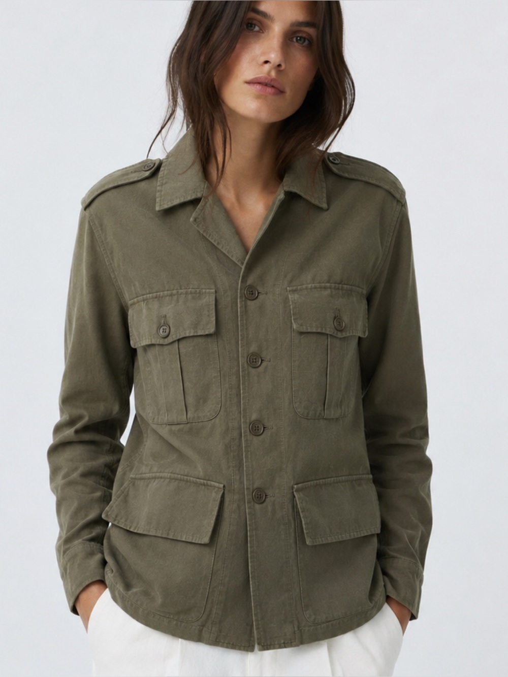 Smythe Cassie Military Field Jacket in Vintage Green
